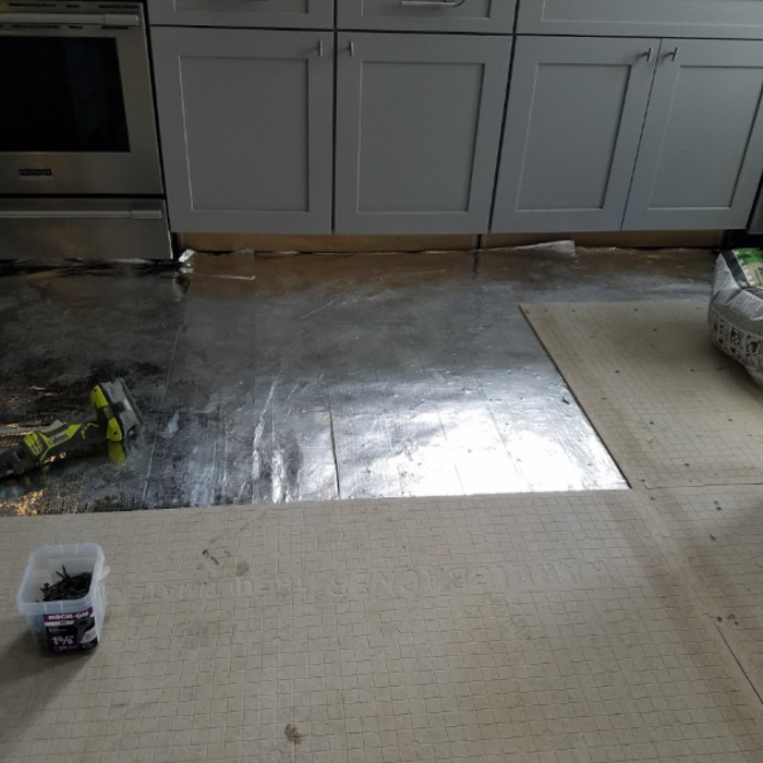 Heated kitchen floor