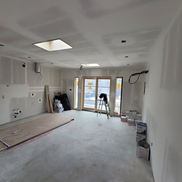 opposite view of back french doors to patio