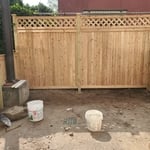 Cedar wood fence install