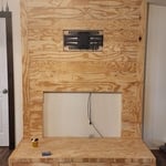 Fireplace mantle and insert, with a shiplap back w
