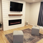 65"ON SHIPLAP OVER FIREPLACE