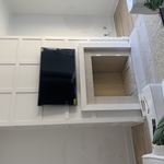 65" TV over Living Room Fireplace