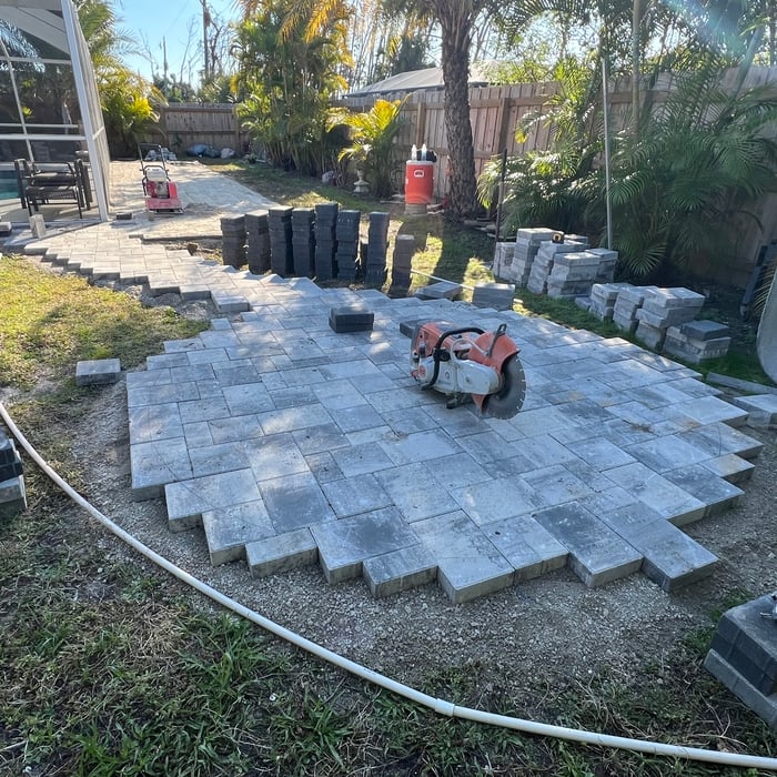 Back patio during construction