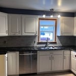 Cabinets and backsplash