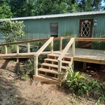 entrance deck with ramp and steps