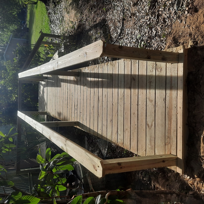 entrance deck with ramp and steps