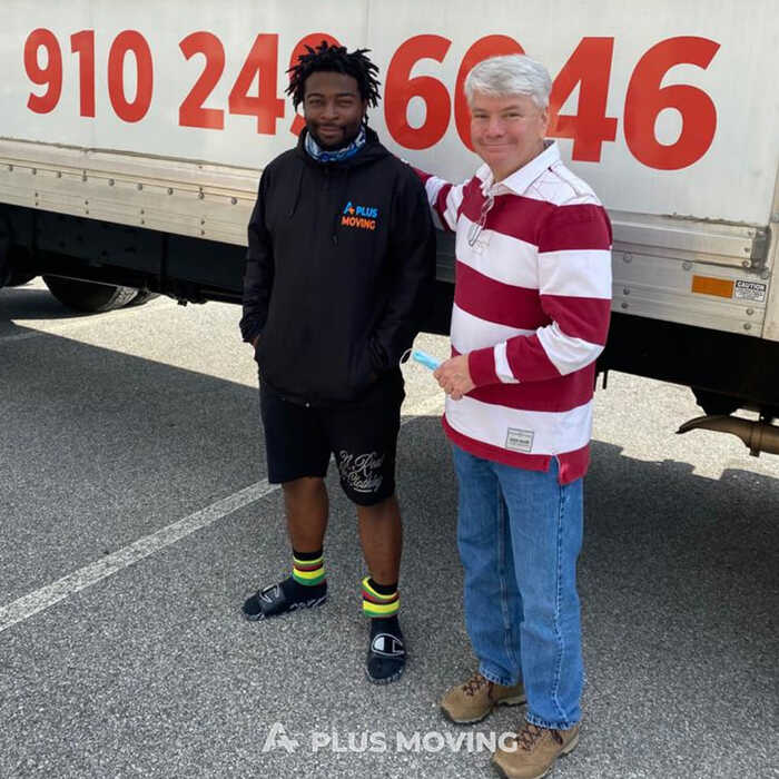 A Plus Moving Group mover and our dearest client