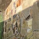 Pressure washed back patio