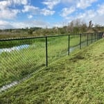 Black chain link fence