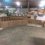 Radius Library Desk With Book Drop & Cabinets