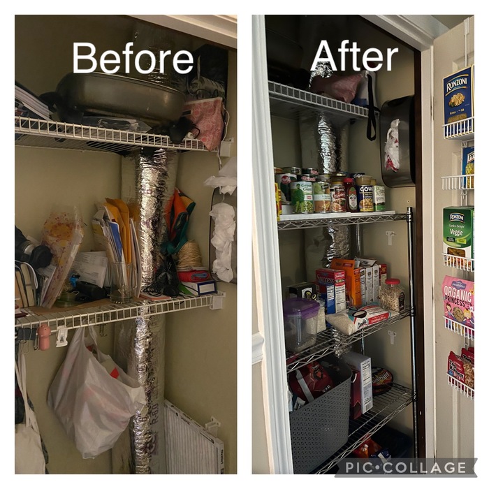 Hall Closet turned pantry!
