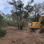 During Road Clearing with Excavator