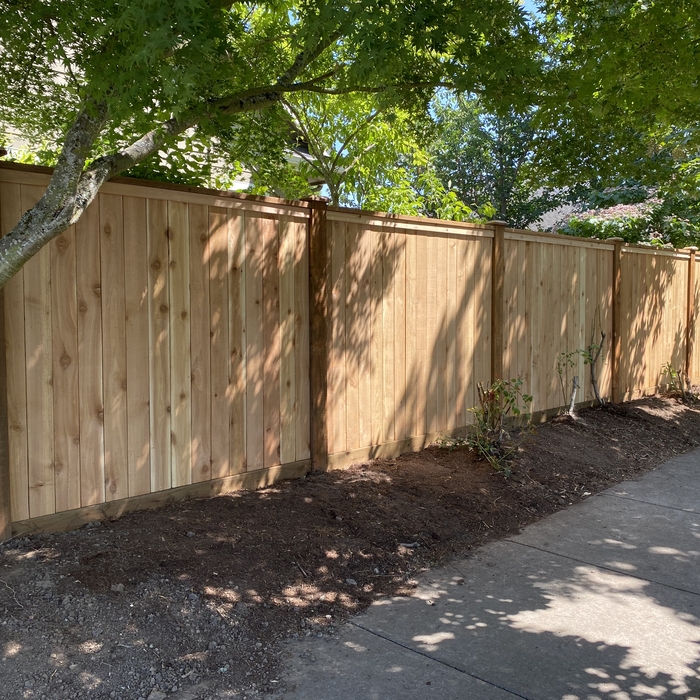 Premium Cedar Fence with top cap and trim