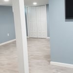 Trim work and floor tiles