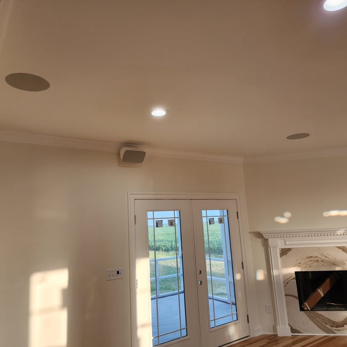 Architectural in-ceiling atmos speakers