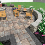 Backyard patio, fence and