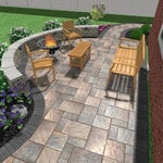 Backyard patio, fence and