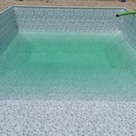 Pool with liner being filled
