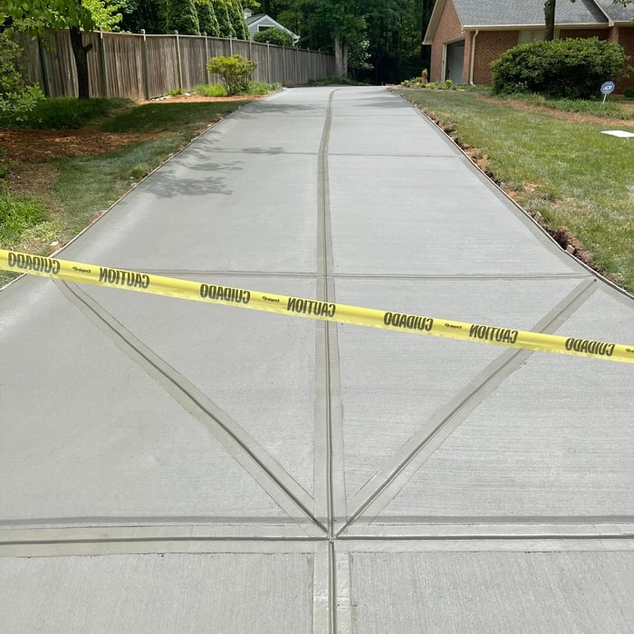 Driveway replacement with picture frame finish