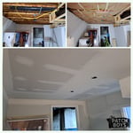 Entire ceiling insulated and drywalled
