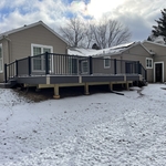 Finished Deck/Stone Step w/ Snow