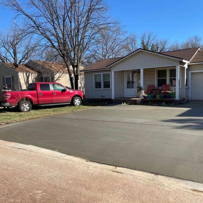Concrete drive way removed and replaced