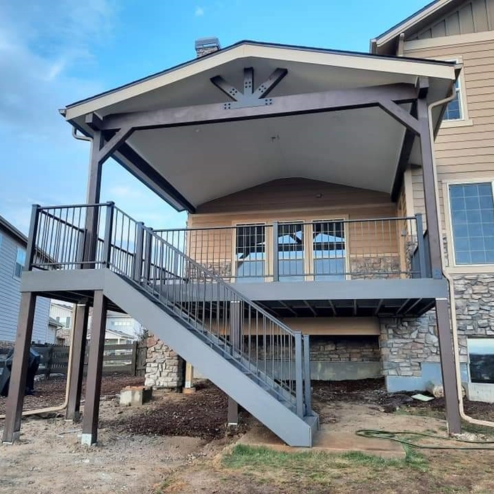 Covered Deck with Stairs