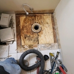 Toilet Flange Repair - Underlayment mess