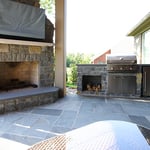 Paver Patio with Fireplace