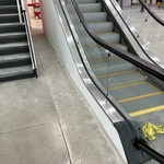 After concrete crack filler has been applied.