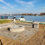 Outdoor patio/seating fireplace