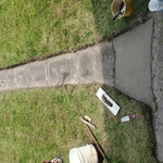 Excavating buried walkway