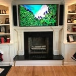 TV above fireplace