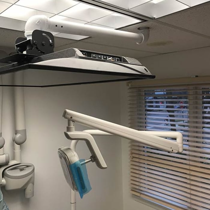 Dental office TV facing patient