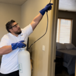 spraying around doors