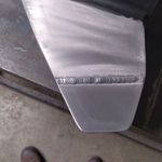 Close up of weldment