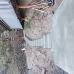 Stairs and hot tub pad