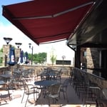 Retractable awning for a local restaurant patio