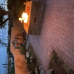 Brick Patio, Fire Pit, and Water Feature