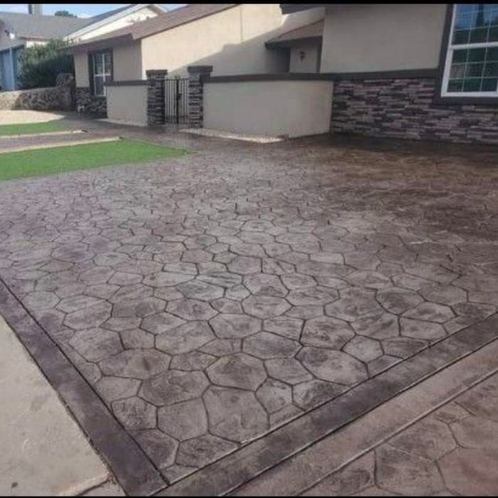Stamp concrete/stone veneer