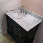 Vanity/sink/faucet installed