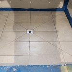 Large format shower pan