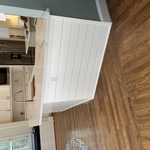 Shiplap addition below countertop
