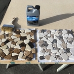 Tumbled Marble Pebbles before and after sealer app