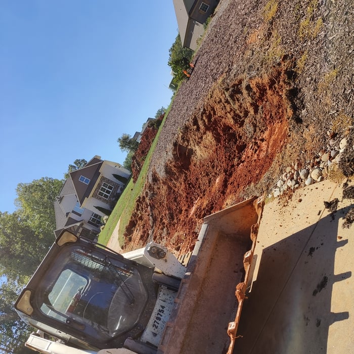 Retaining wall dug out.