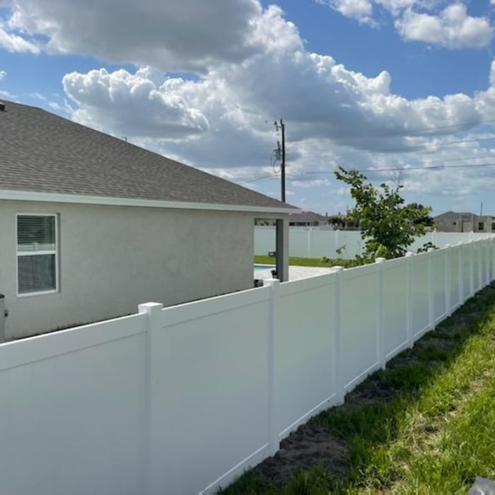 White vinyl privacy