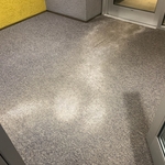 Office Entry with Ice Melt Stain after winter