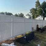 white vinyl fence install