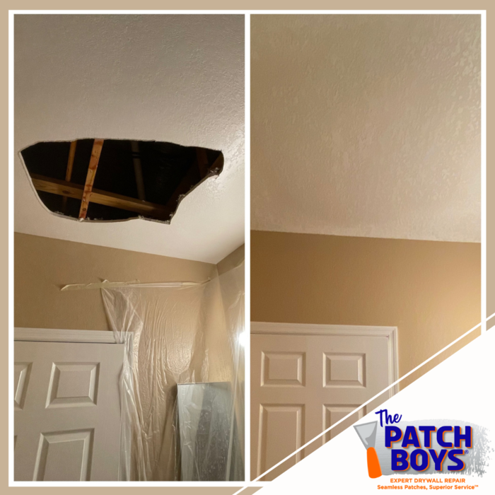 Textured Ceiling Hole Repair