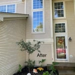 After photo of a 2 story softwash